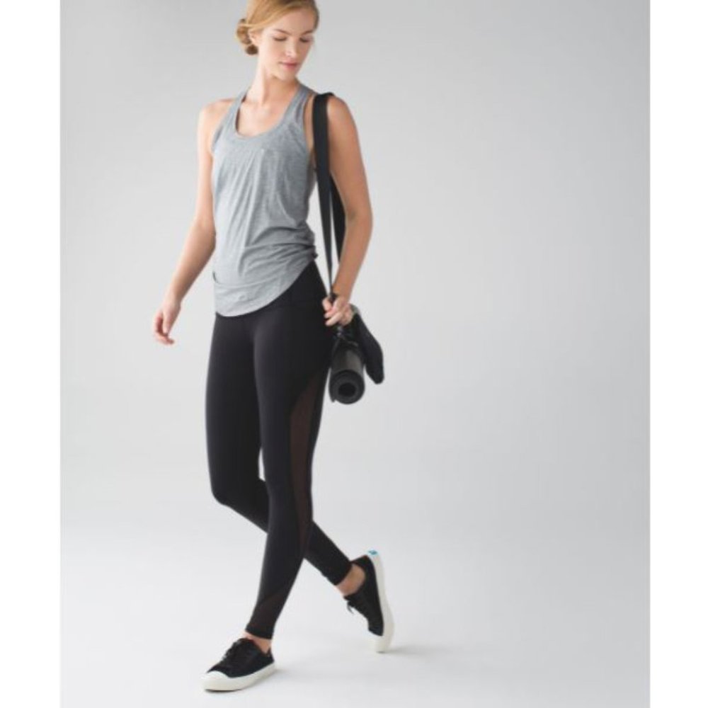 Lululemon Make A Move Black High Waist Leggings 4 with two side pockets